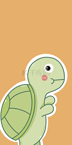 绿壳乌龟背景图片_小乌龟可爱背景