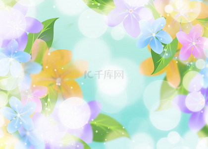 春天桌面背景背景图片_春天彩色创意花卉背景