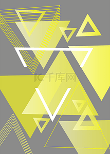 黄色孟菲斯背景背景图片_抽象三角形黄色孟菲斯背景