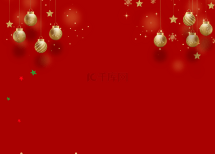 免费高清红色背景背景图片_红色简约圣诞球背景