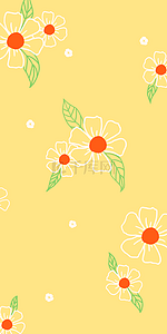 漂亮花卉装饰黄色手机壁纸