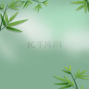 绿色竹叶植物渐变背景