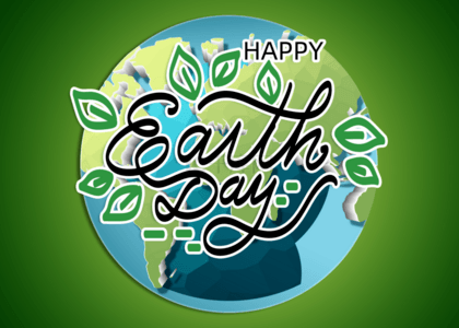 剪纸风格绿色例图世界地球日背景