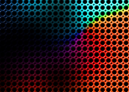 可爱彩色蜂窝网格霓虹光效几何平铺背景