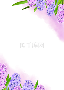 紫色水彩花卉背景图片_紫色水彩风格晕染花卉边框背景