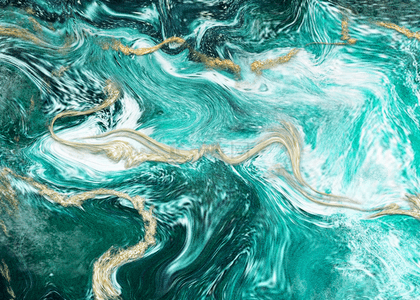蓝绿色海洋纹理流动抽象背景
