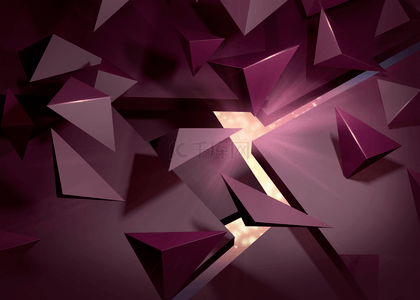 紫红色发光3d低聚抽象背景