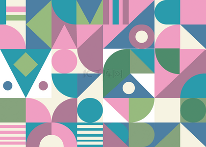 抽象几何彩色方形扁平背景