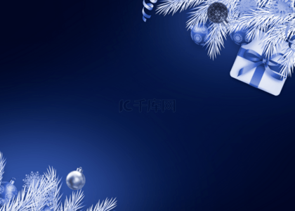 蓝色渐变简单几何创意圣诞树背景