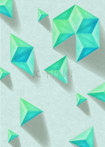 渐变淡绿色背景图片_淡绿色三角形抽象几何立体渐变背景