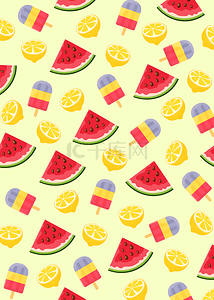 西瓜柠檬美味夏季水果冰棒