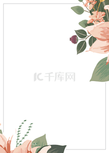 质感花卉背景图片_边框质感花卉背景
