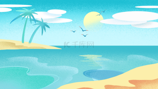 海浪椰树背景图片_海边椰树沙滩zoom虚拟背景