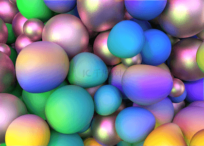3d立体球体背景图片_彩色3d立体渐变挤压圆球背景