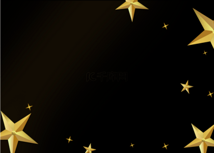 金色星星立体背景图片_黑色高端金色星星背景