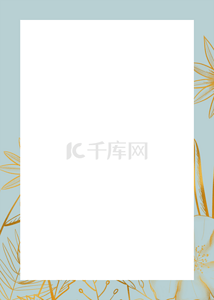 蓝色优雅花卉边框背景