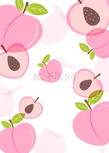 桃子水果背景图片_粉色水彩桃子水果背景