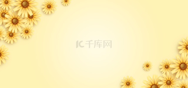 质感花卉背景图片_质感花卉母亲节黄色背景