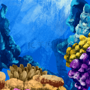 海洋珊瑚卡通背景