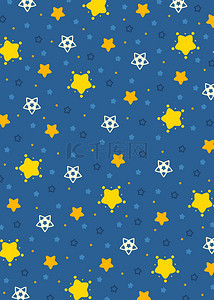 缤纷多彩蓝黄橙色星星平铺背景