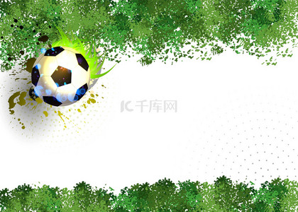 欧洲杯足球背景图片_足球发光绿色变化绿草