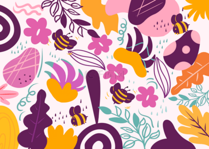抽象植物背景背景图片_夏季粉紫色抽象植物背景