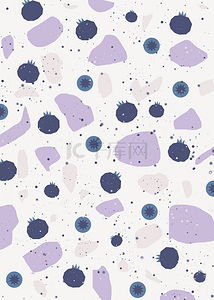抽象水果背景图片_几何抽象水果平铺背景蓝莓