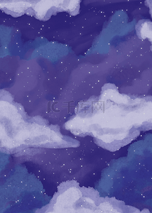 水彩抽象风格的云层和星系