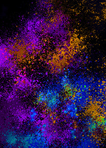 霓虹色喷洒斑点抽象涂鸦背景