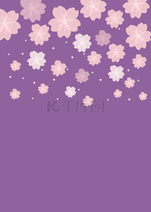 紫色花简约背景图片_紫色时尚简约樱花背景