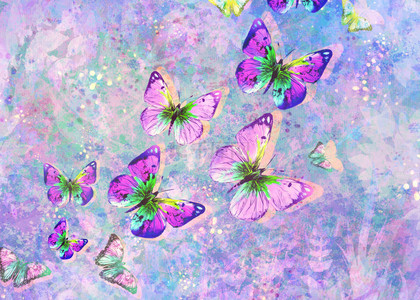 紫色油画背景背景图片_紫色蝴蝶纹理油画斑点桌面