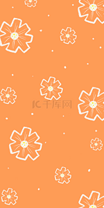 可爱的花朵背景图片_橙色五瓣花可爱的花朵手机壁纸背景