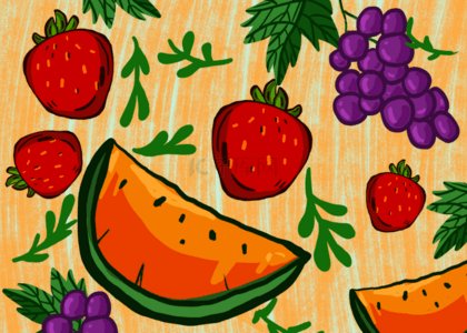 复古水果背景壁纸夏季