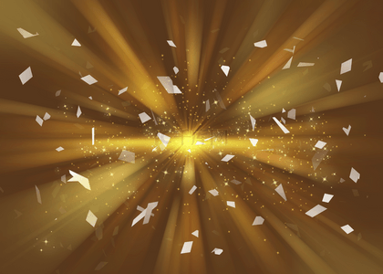 金色粒子碎片背景图片_抽象橙色光效分形组成背景