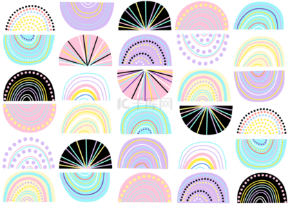 抽象几何半圆弧形状背景