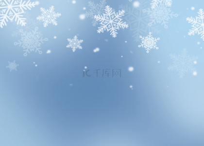 蓝色冬季简单几何创意雪花背景