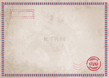 中式红印背景图片_红蓝边框信纸背景