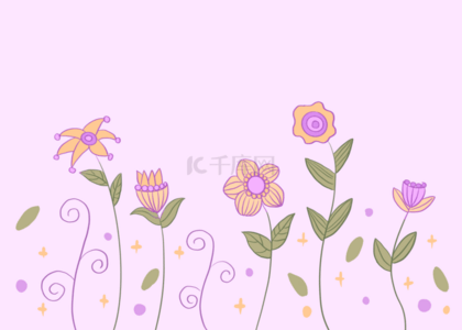 紫色抽象夏季花朵壁纸背景