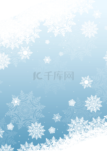 冬季季节背景图片_蓝色渐变冬季雪花背景