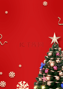 高端质感红色背景图片_红色创意高端精美圣诞树背景