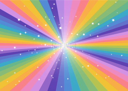 彩色放射状卡通彩虹背景