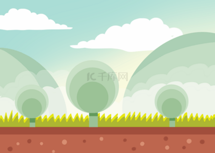 游戏界面云朵背景图片_游戏植物景观环境背景