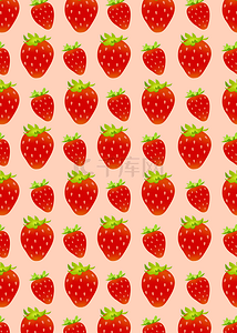 红色背景平铺背景图片_红色草莓水果平铺背景