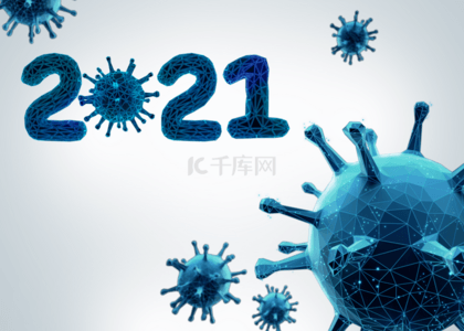 蓝色新冠病毒背景图片_蓝色2021新冠病毒