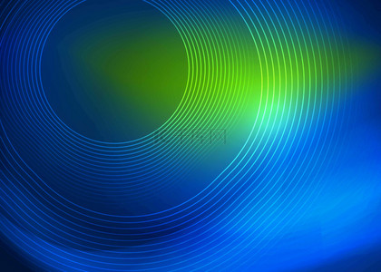 科技光感线条背景图片_绿色蓝色圆圈渐变