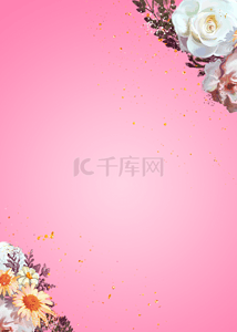 粉红浪漫花卉背景图片_玫粉色创意渐变花卉背景