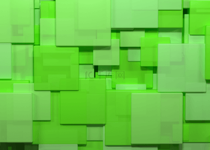 大型亚克力方块绿色3d渲染图