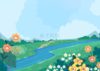 湖泊夏季自然景观背景