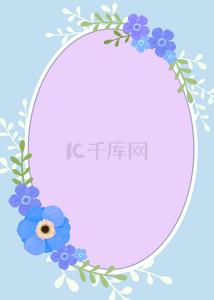 紫色花朵背景背景图片_紫色花朵圆形边框背景