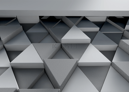 3d灰色立体三角几何起伏背景